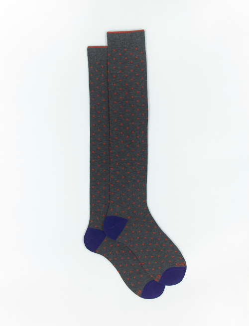 Men's long pyrite cotton socks with polka dots - Polka Dot Gallo | Gallo 1927 - Official Online Shop