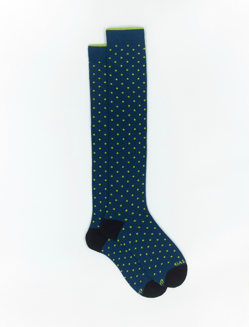 Men's lake blue navy cotton socks with polka dots - Polka Dot Gallo | Gallo 1927 - Official Online Shop
