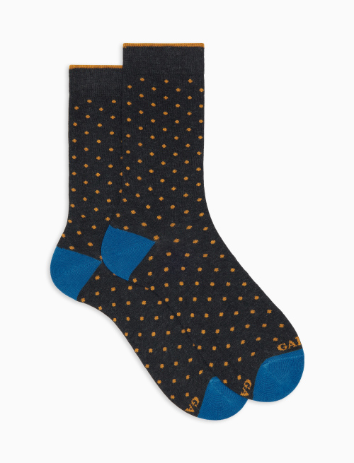 Calze corte uomo cotone grigio fantasia pois - Corte | Gallo 1927 - Official Online Shop