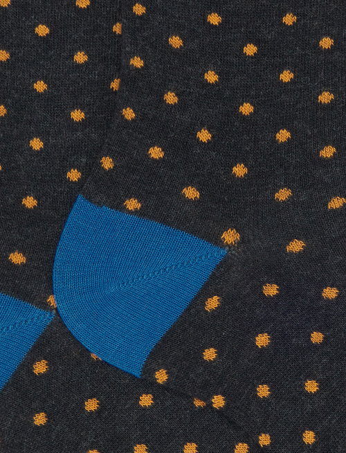 Calze corte uomo cotone grigio fantasia pois - Corte | Gallo 1927 - Official Online Shop