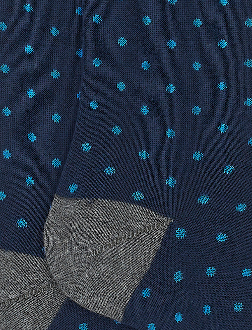 Men's short royal cotton socks with polka dots - Man | Gallo 1927 - Official Online Shop
