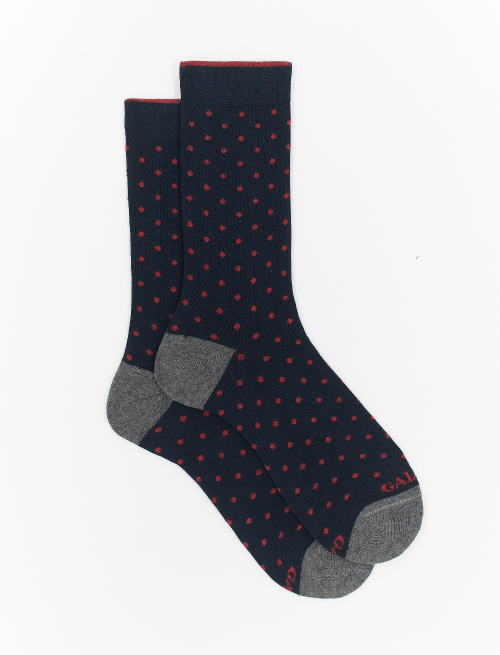 Men's short navy cotton socks with polka dots - Polka Dot Gallo | Gallo 1927 - Official Online Shop