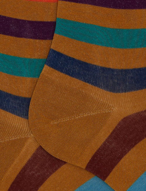 Calze lunghe uomo cotone righe pari giallo - Past Season | Gallo 1927 - Official Online Shop