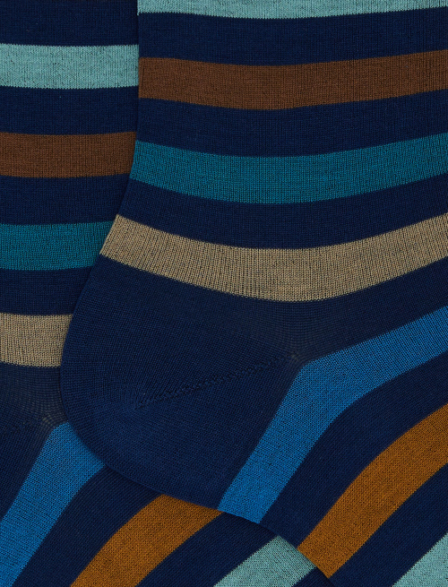 Calze corte uomo cotone righe pari blu - Past Season | Gallo 1927 - Official Online Shop
