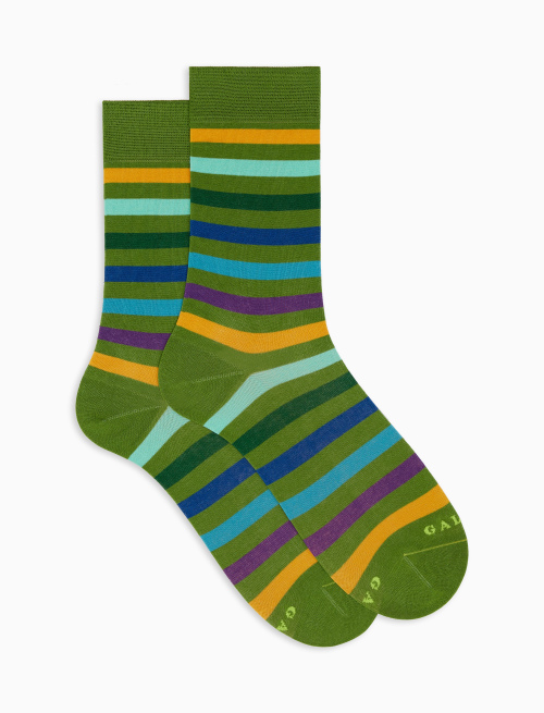 Calze corte uomo cotone leggerissimo cactus righe pari - Calze | Gallo 1927 - Official Online Shop