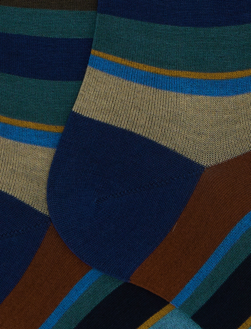 Calze lunghe uomo cotone righe multicolor blu - Past Season | Gallo 1927 - Official Online Shop