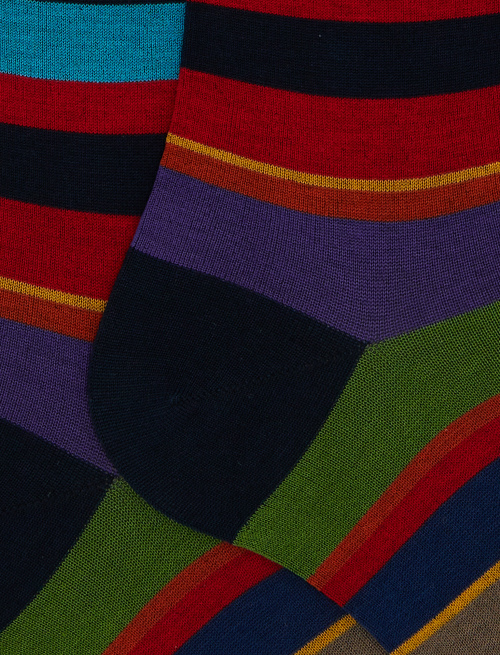 Calze lunghe uomo cotone righe multicolor blu - Past Season | Gallo 1927 - Official Online Shop