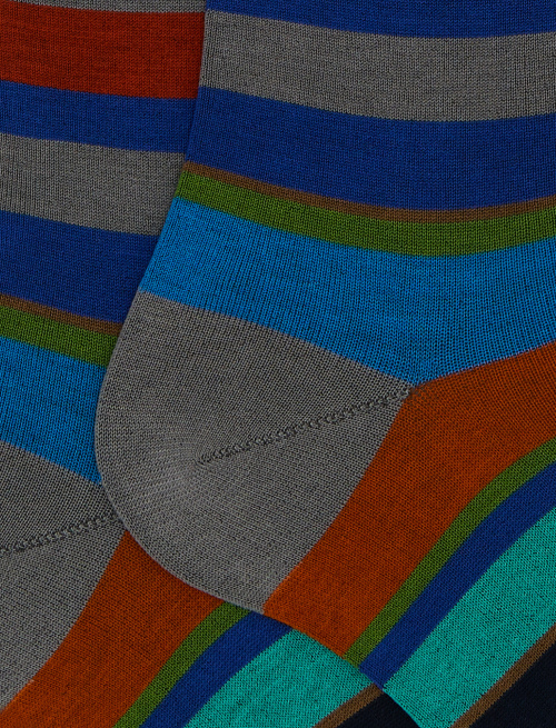 Calze lunghe uomo cotone righe multicolor grigio - Past Season | Gallo 1927 - Official Online Shop