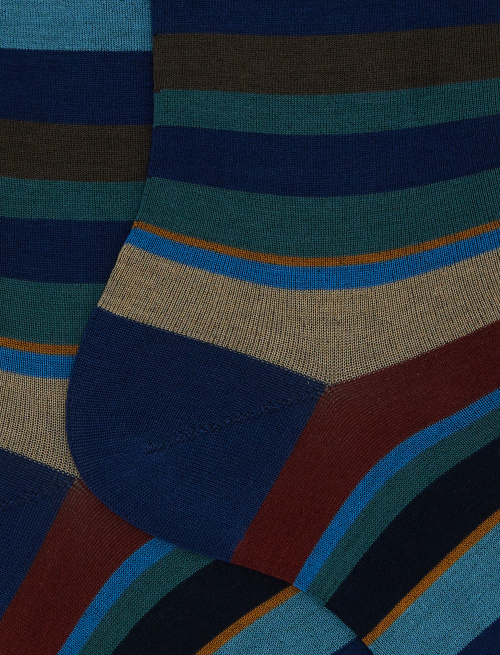 Calze corte uomo cotone righe multicolor blu - Past Season | Gallo 1927 - Official Online Shop