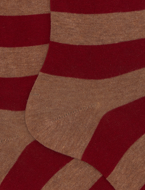 Calze corte uomo cotone marrone righe bicolore - Love Dogs | Gallo 1927 - Official Online Shop