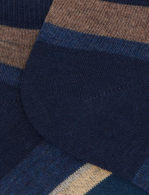Calze fantasmini uomo cotone blu righe multicolor - New In | Gallo 1927 - Official Online Shop