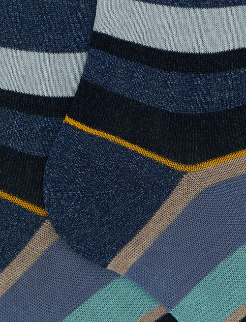 Calze lunghe uomo cotone righe multicolor blu - Past Season | Gallo 1927 - Official Online Shop