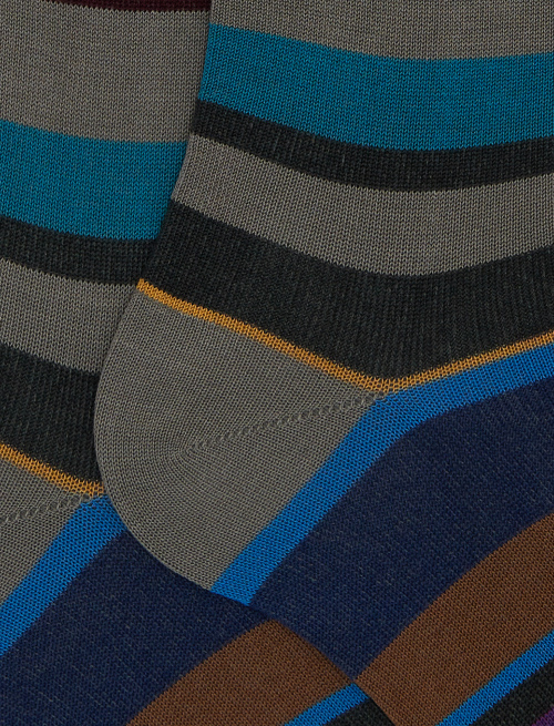 Calze lunghe uomo cotone righe multicolor grigio - Past Season | Gallo 1927 - Official Online Shop