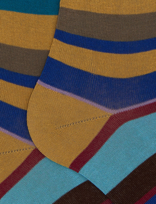 Calze lunghe uomo cotone righe multicolor giallo - Past Season | Gallo 1927 - Official Online Shop