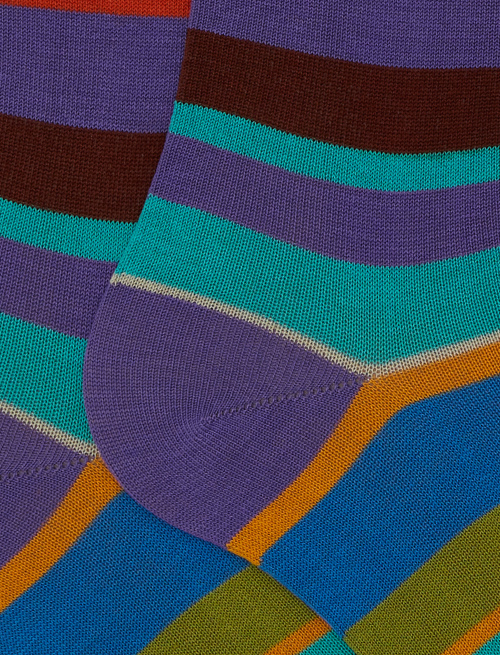 Calze lunghe uomo cotone righe multicolor viola - New In | Gallo 1927 - Official Online Shop