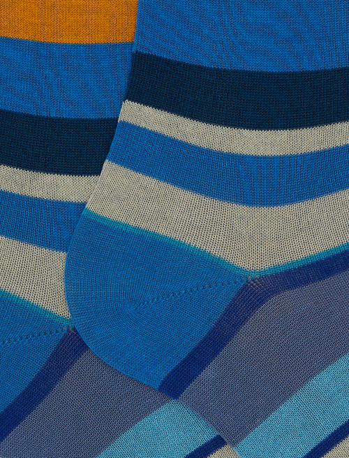 Calze lunghe uomo cotone righe multicolor azzurro - New In | Gallo 1927 - Official Online Shop