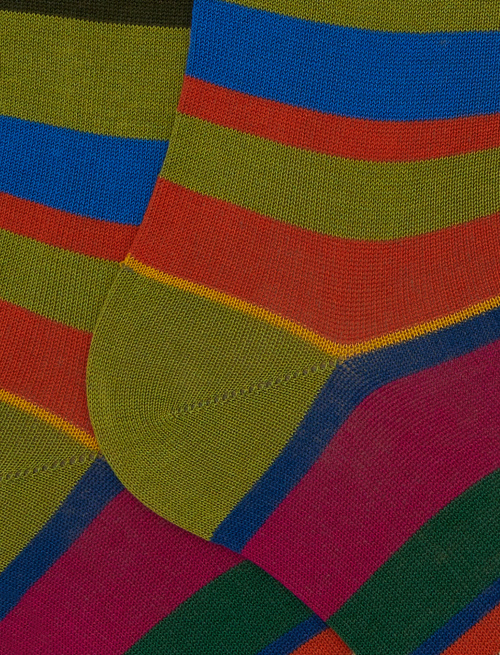 Calze lunghe uomo cotone righe multicolor verde - New In | Gallo 1927 - Official Online Shop