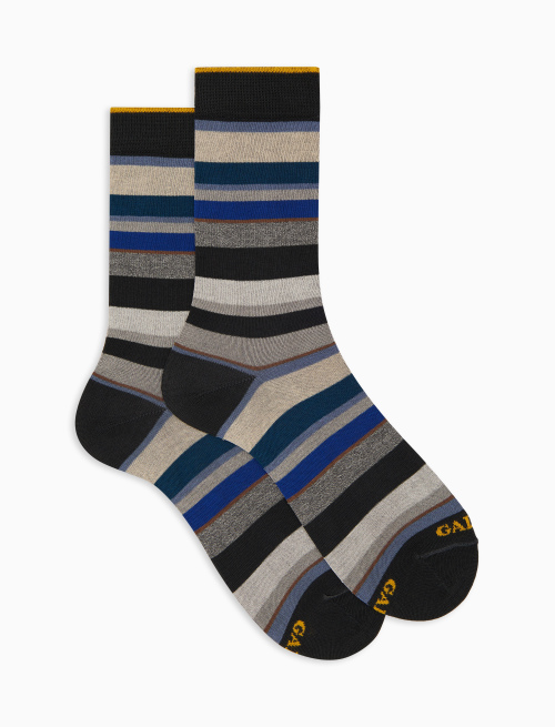 Calze corte uomo cotone righe multicolor grigio - Corte | Gallo 1927 - Official Online Shop