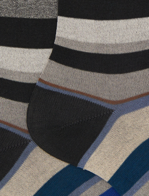 Calze corte uomo cotone righe multicolor grigio - Corte | Gallo 1927 - Official Online Shop