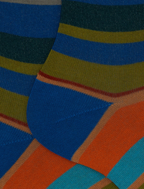 Calze corte uomo cotone righe multicolor blu - Past Season | Gallo 1927 - Official Online Shop