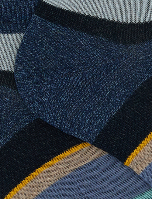 Calze fantasmini uomo cotone righe multicolor blu - Past Season | Gallo 1927 - Official Online Shop