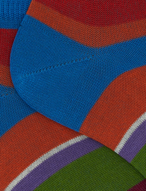 Calze fantasmini uomo cotone righe multicolor azzurro - Past Season | Gallo 1927 - Official Online Shop