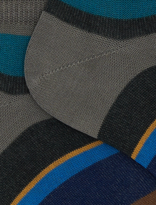 Calze fantasmini uomo cotone righe multicolor grigio - Past Season | Gallo 1927 - Official Online Shop