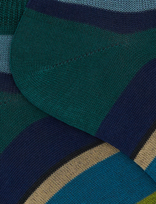 Calze fantasmini uomo cotone righe multicolor verde - Past Season | Gallo 1927 - Official Online Shop