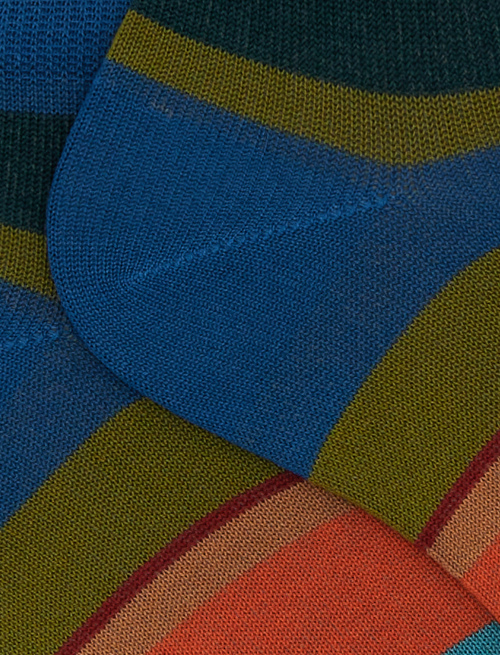 Calze fantasmini uomo cotone righe multicolor blu - Past Season | Gallo 1927 - Official Online Shop