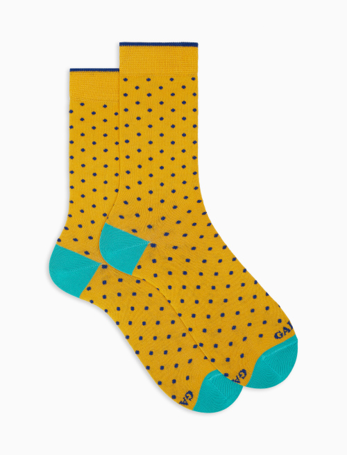 Men's short narcissus light cotton socks with polka dots - Socks | Gallo 1927 - Official Online Shop