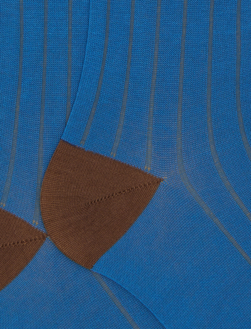 Men's long plain light blue cotton socks - The SS Edition | Gallo 1927 - Official Online Shop
