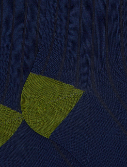 Men's long plain blue cotton socks - The SS Edition | Gallo 1927 - Official Online Shop