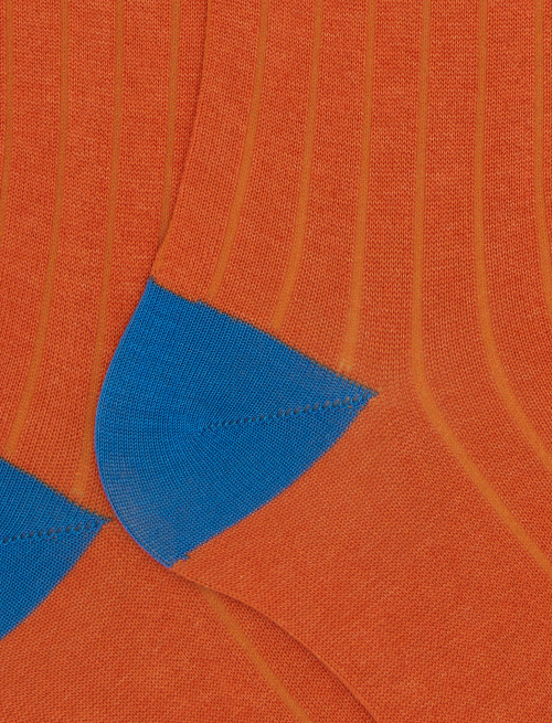 Men's long plain orange cotton socks - The SS Edition | Gallo 1927 - Official Online Shop