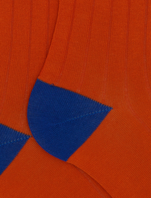 Men's long plain orange cotton socks - Man | Gallo 1927 - Official Online Shop