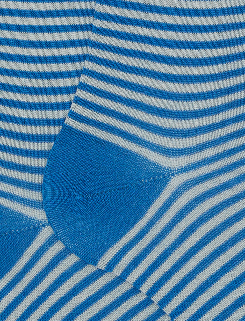 Men's long light blue cotton socks with Windsor stripes - Windsor | Gallo 1927 - Official Online Shop