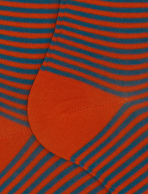 Calze lunghe uomo cotone righe windsor arancio - Past Season | Gallo 1927 - Official Online Shop