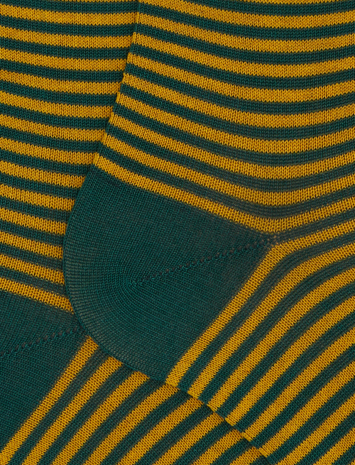 Calze lunghe uomo cotone righe windsor verde - Past Season | Gallo 1927 - Official Online Shop