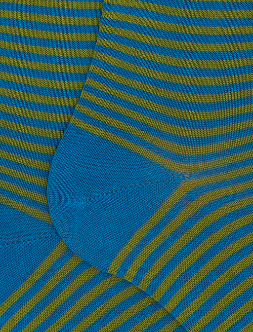 Calze lunghe uomo cotone righe windsor azzurro - Past Season | Gallo 1927 - Official Online Shop