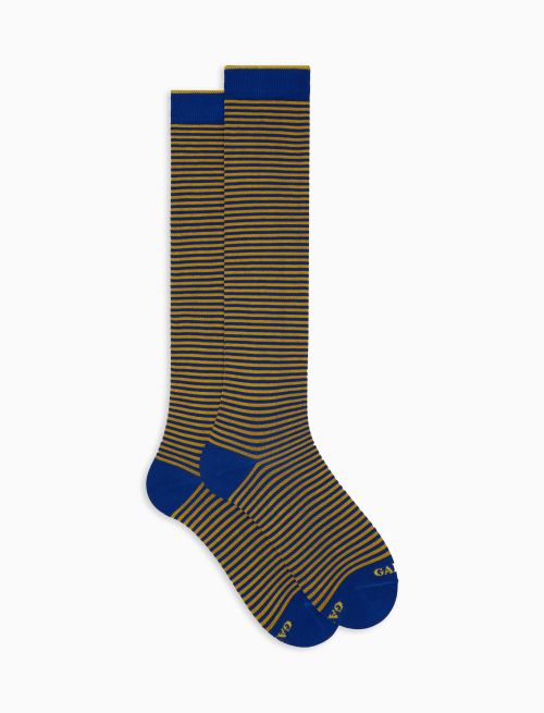 Men's long yellow cotton socks with Windsor stripes - Windsor | Gallo 1927 - Official Online Shop