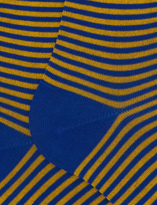 Men's long yellow cotton socks with Windsor stripes - Man | Gallo 1927 - Official Online Shop