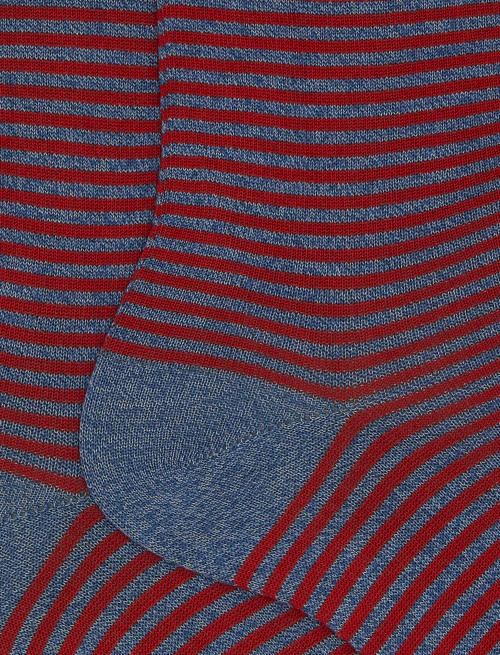 Calze corte uomo cotone righe windsor azzurro - Past Season | Gallo 1927 - Official Online Shop