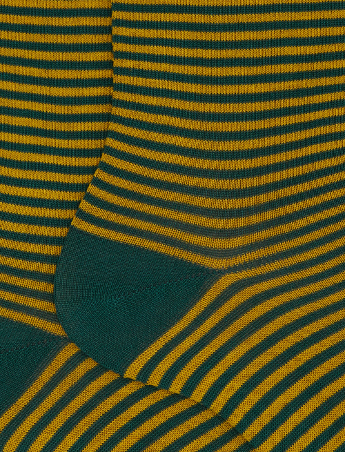 Calze corte uomo cotone righe windsor verde - Past Season | Gallo 1927 - Official Online Shop