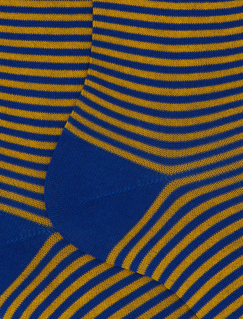 Men's short yellow cotton socks with Windsor stripes - Man | Gallo 1927 - Official Online Shop