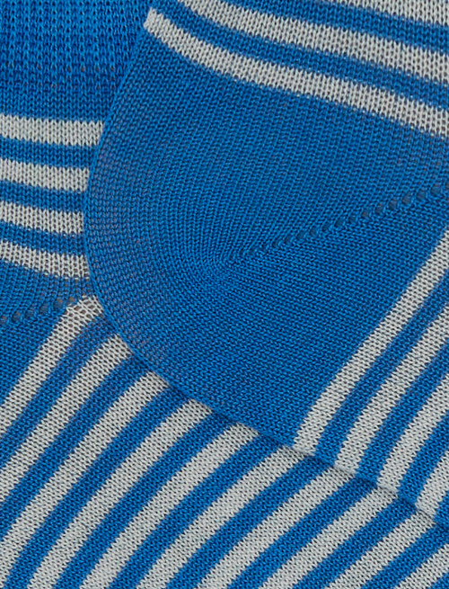 Men's light blue cotton ankle socks with Windsor stripes - TEST | Gallo 1927 - Official Online Shop