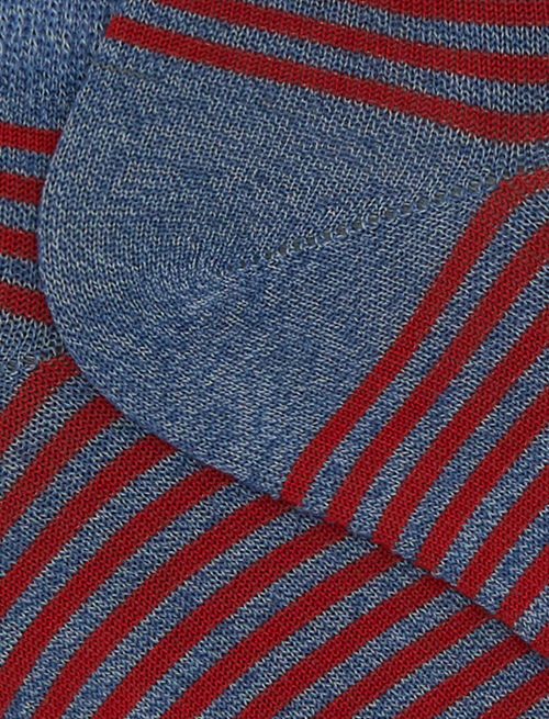 Calze fantasmini uomo cotone righe windsor azzurro - Saldi | Gallo 1927 - Official Online Shop