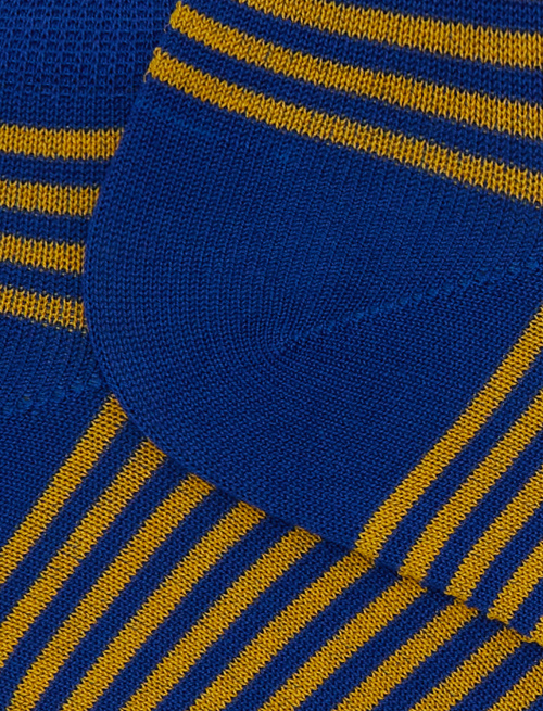 Men's yellow cotton ankle socks with Windsor stripes - Fantasmini | Gallo 1927 - Official Online Shop