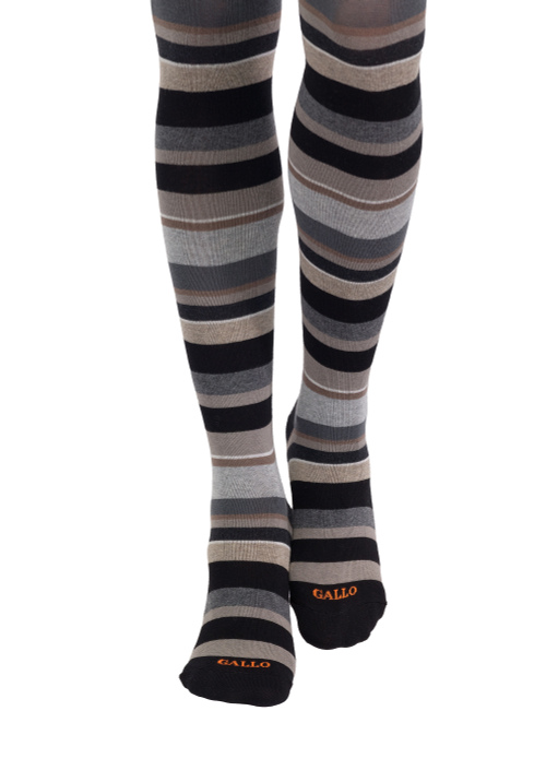 Collant donna cotone nero righe multicolor - Collant | Gallo 1927 - Official Online Shop