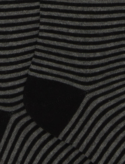 Women's thigh-high black cotton socks with Windsor stripes - Parisian | Gallo 1927 - Official Online Shop