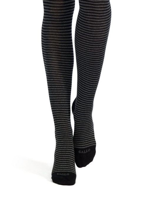 Collant donna cotone nero righe windsor - Collant | Gallo 1927 - Official Online Shop