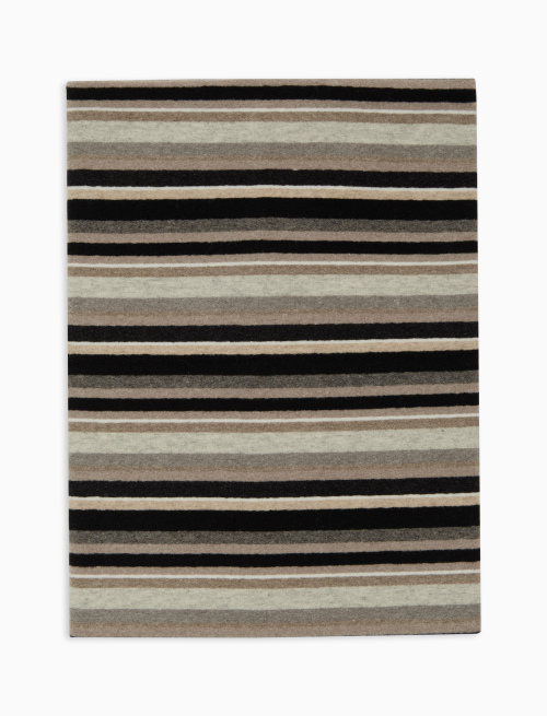 Scaldacollo multiuso unisex pile nero righe multicolor - Scarves | Gallo 1927 - Official Online Shop